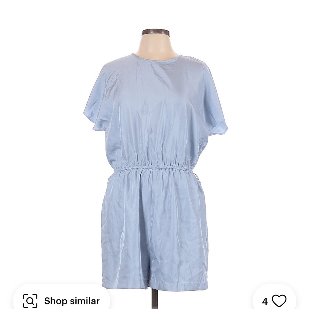 Express Light Blue Short Sleeve Romper